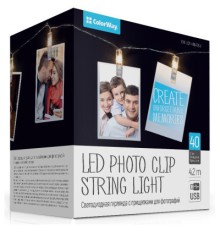 Гірлянда ColorWay Світлодіодна з прищіпками для фото 40 LED / 4.2 м USB (CW-LCP-40L42BU)