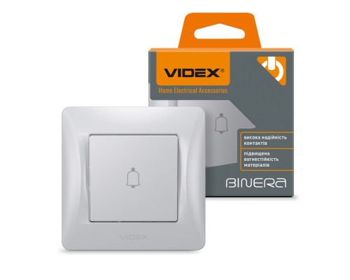 Кнопка дзвінка Videx BINERA 1кл срібний шовк (VF-BNDB1-SS)