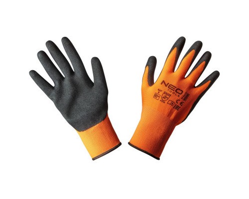 Захисні рукавиці Neo Tools робочі, поліестер з нітриловим покриттям (піщаний),р. 10 (97-642-10)