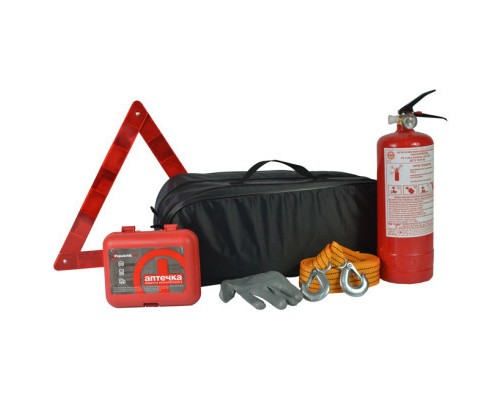 Набір техдопомоги Poputchik автомобіліста універсальний 3 чорний (01-018-У)