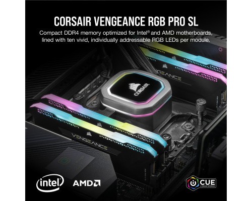 Модуль пам'яті для комп'ютера DDR4 32GB (2x16GB) 3200 MHz Vengeance RGB PRO SL Black Corsair (CMH32GX4M2Z3200C16)