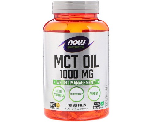 Трави Now Foods Олія МСТ, MCT Oil, 1000 мг, 150 желатинових капсул (NOW-02196)
