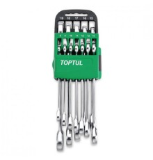 Ключ Toptul ключів комбінованих з тріскачкою 8-19мм 10од. на холдері (GSCQ1001)