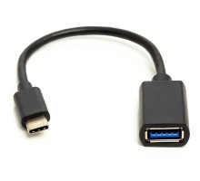 Дата кабель OTG USB 2.0 AF to Type-C 0.1m PowerPlant (CA911837)