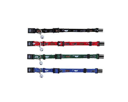 Нашийник для тварин Trixie нейлон з котами і дзвоником (4011905041780)