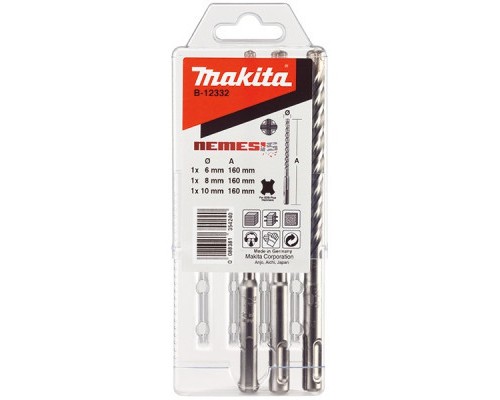Бур Makita по залізобетону SDS-PLUS Nemesis (3 шт.) (B-12332)