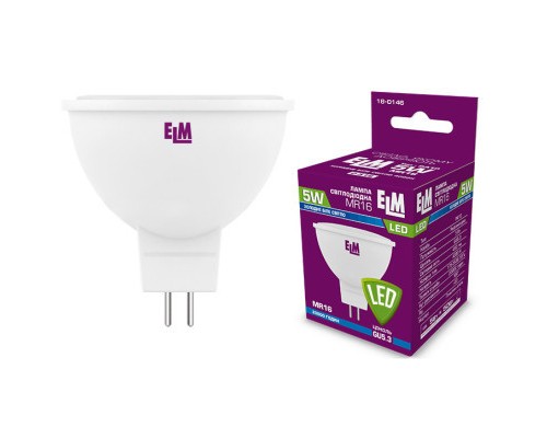 Лампочка ELM MR16 5W PA10S GU5.3 4000K (18-0146.)