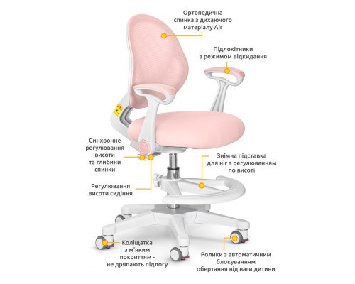 Дитяче крісло Evo-kids Mio Air Pink (Y-307 KP)