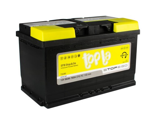 Акумулятор автомобільний Topla 80 Ah/12V EFB Euro (112 080)
