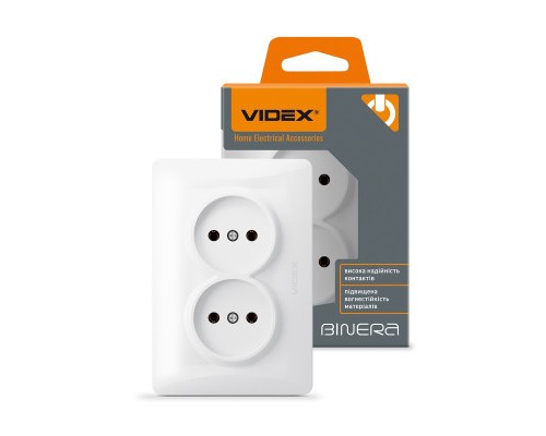 Розетка Videx BINERA 2ая (VF-BNSK2-W)