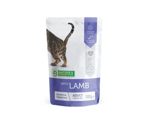 Вологий корм для кішок Nature's Protection Sensitive digestion with Lamb 100 г (KIK45691)