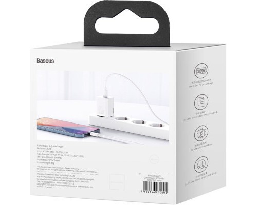 Зарядний пристрій Baseus Super Si Quick Charger 1C 20W EU White (CCSUP-B02)