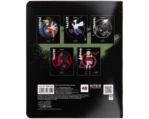 Зошит Kite Naruto 48 аркушів, клітинка (NR23-259)