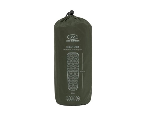 Туристичний килимок Highlander Nap-Pak Inflatable Sleeping Mat 5 cm Olive AIR071 (929796)