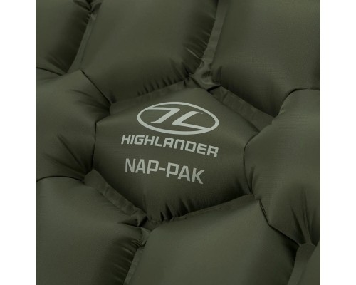Туристичний килимок Highlander Nap-Pak Inflatable Sleeping Mat 5 cm Olive AIR071 (929796)