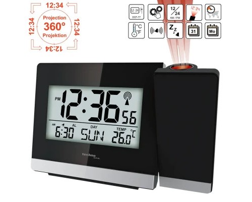 Настільний годинник Technoline WT536 проекційний Black (DAS301196) Настільний годинник Technoline WT536 проекційний Black (DAS301196)
