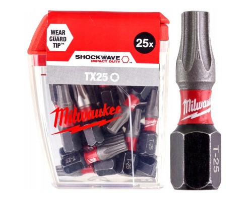Набір біт Milwaukee SHOCKWAVE, TX25, 25мм, 25шт (4932430880)