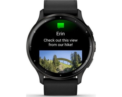 Смарт-годинник Garmin Venu 3, Black + Slate, Leather, GPS (010-02784-52)