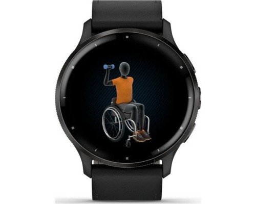 Смарт-годинник Garmin Venu 3, Black + Slate, Leather, GPS (010-02784-52)