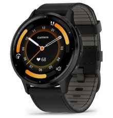 Смарт-годинник Garmin Venu 3, Black + Slate, Leather, GPS (010-02784-52)