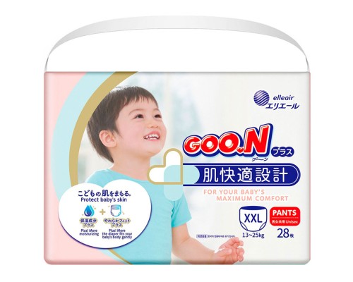 Підгузки GOO.N Plus Трусики для дітей 13-25 кг розмір XXL 28 шт (21000634)