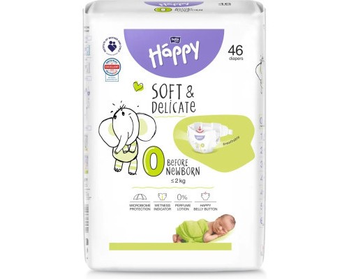 Підгузки Bella Happy 0 Before New Born 46 шт (5900516605322)