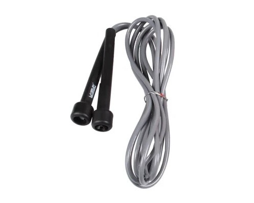 Скакалка LiveUp PVC Jump Rope LS3115-g в тубусі чорний/сірий 275x0.5см (6951376100655)