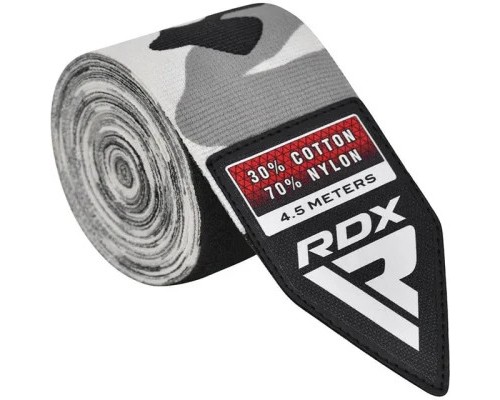 Бинт для спорту RDX для боксу WX Professional Boxing Hand Wraps Camo Grey (4.5м.) (HWX-RC+)