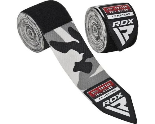 Бинт для спорту RDX для боксу WX Professional Boxing Hand Wraps Camo Grey (4.5м.) (HWX-RC+)
