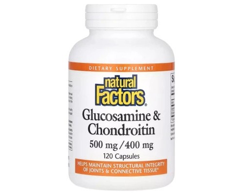 Вітамінно-мінеральний комплекс Natural Factors Глюкозамін та хондроїтин, Glucosamine & Chondroitin, 120 капсул (NFS-02687)