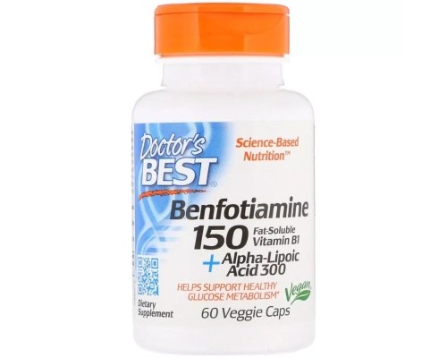 Антиоксидант Doctor's Best Бенфотіамін 150 + альфа-ліпоєва кислота 300, Benfotiamine 150 + Alph (DRB-00251) Антиоксидант Doctor's Best Бенфотіамін 150 + альфа-ліпоєва кислота 300, Benfotiamine 150 + Alph (DRB-00251)