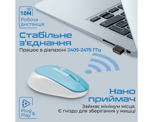 Мишка Promate Tracker Wireless Blue (tracker.blue)