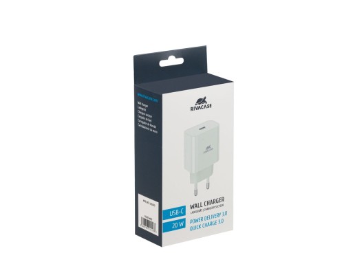 Зарядний пристрій RivaCase 1xUSB Type-C PD 20 Вт white (PS4101 W00 (White))