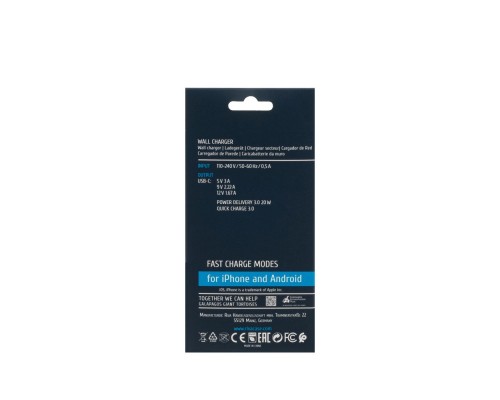 Зарядний пристрій RivaCase 1xUSB Type-C PD 20 Вт white (PS4101 W00 (White))