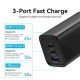 Зарядний пристрій Vention 3xUSB 65W (2xUSB-C+USB-A) PD3.0+QC4.0 black (FEDB0-EU)