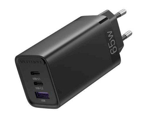 Зарядний пристрій Vention 3xUSB 65W (2xUSB-C+USB-A) PD3.0+QC4.0 black (FEDB0-EU)