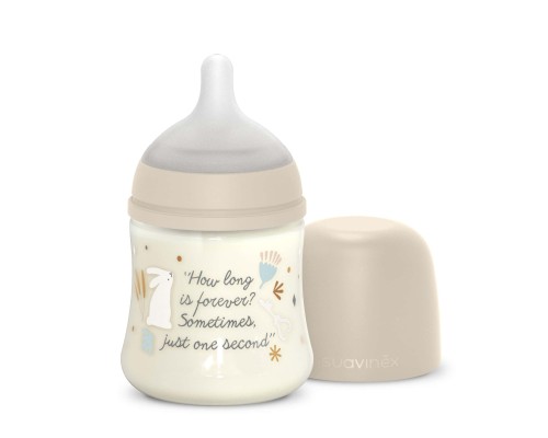 Пляшечка для годування Suavinex Wonderland 150 мл, фізіологічна, повільний потік, бежева (308746)