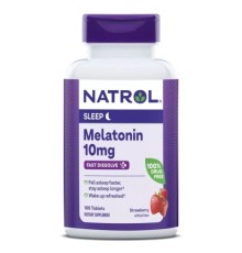 Амінокислота Natrol Мелатонін швидкорозчинний, 10 мг, смак полуниці, Melatonin (NTL-07150)