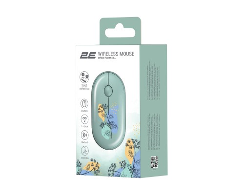 Мишка 2E MF300 FLORADILL Silent Wireless/Bluetooth Green (2E-MF300WFLORAGN)