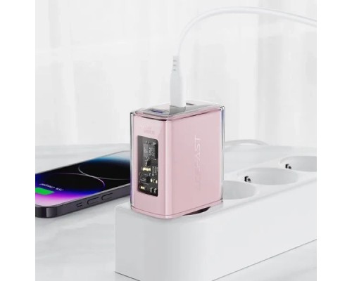 Зарядний пристрій Acefast 3xUSB 65W (2xUSB-C+USB-A) Gan A45 Fast Charger Cherry blossom (6974316282082)