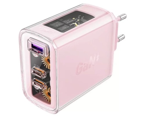 Зарядний пристрій Acefast 3xUSB 65W (2xUSB-C+USB-A) Gan A45 Fast Charger Cherry blossom (6974316282082)