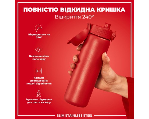 Пляшка для води ION8 OneTouch Stainless Steel 600 мл Red (I8SS600RED)