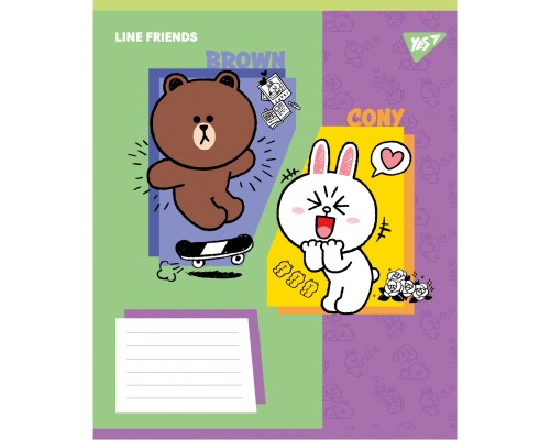 Зошит Yes Line Friends Funny А5 12 аркушів коса лінія (767640)