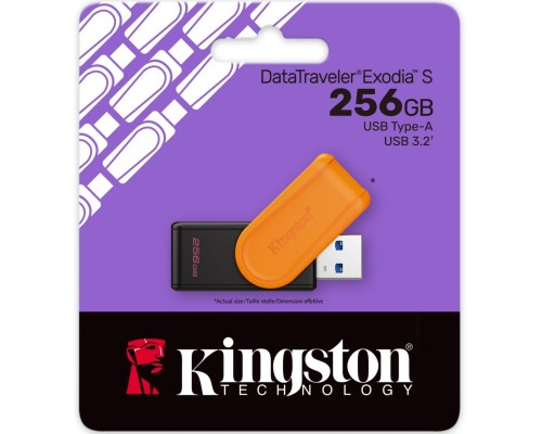 USB флеш накопичувач Kingston 256GB DataTraveler Exodia S Black/Orange USB 3.2 (DTXS/256GB)