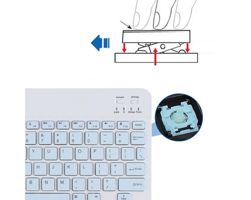 Клавіатура BeCover (245х150 мм) Bluetooth UA Light Blue (713407)