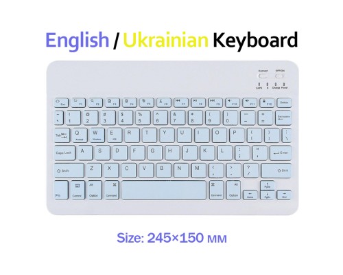 Клавіатура BeCover (245х150 мм) Bluetooth UA Light Blue (713407)