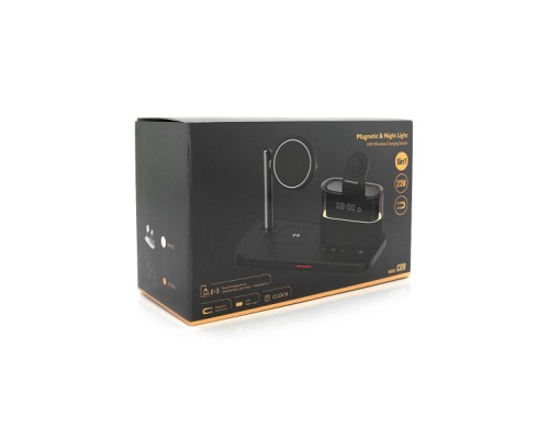 Зарядний пристрій Voltronic 5-in-1 Wireless Charging Station Smartphone + Watch + Earbuds black (BZ/C-09)