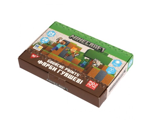 Гуашеві фарби Yes Minecraft 24 кольорів по 20 мл (230409)