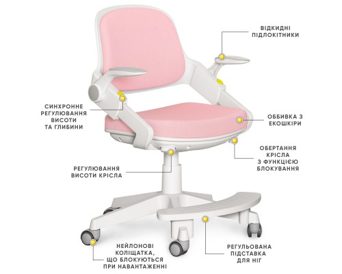 Дитяче крісло Mealux Vivo Pink (Y-618 KP)