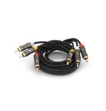 Кабель мультимедійний 3xRCA M to 3xRCA M 1.5m black VEGGIEG (YT-AV301)